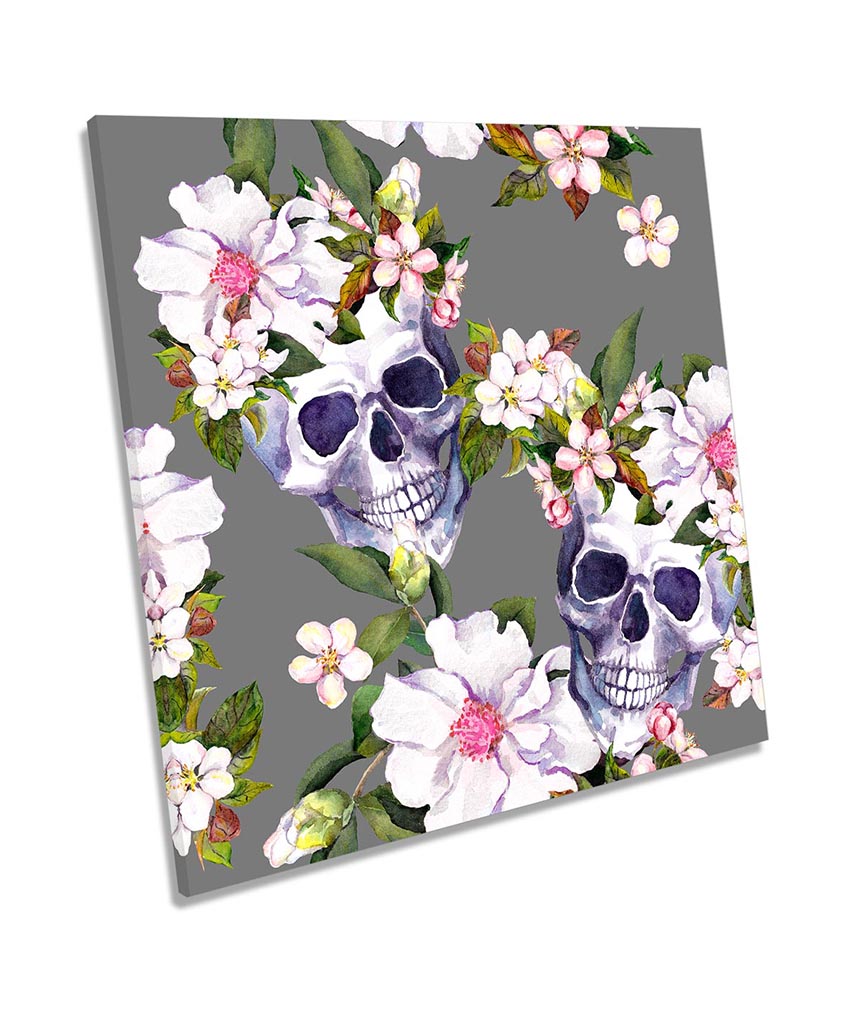 Skulls Floral Flowers