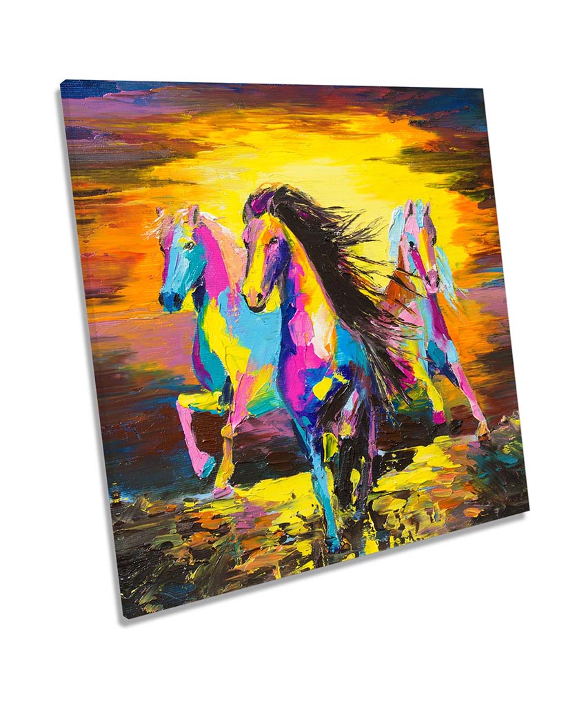 Horses Modern Sunset Multi-Coloured