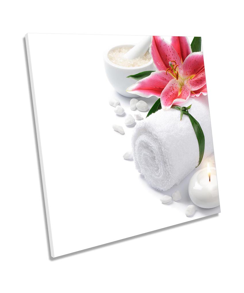 Spa Towel Floral Bathroom White