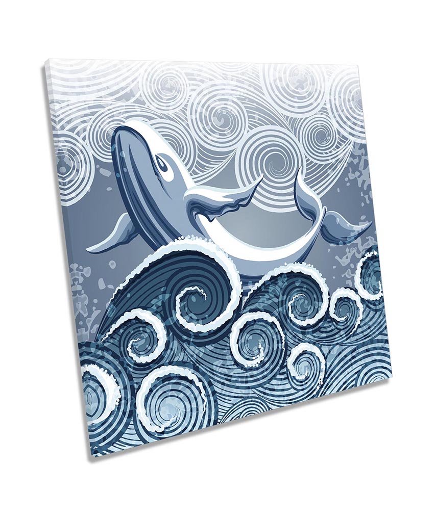 Whale Waves Bathroom Blue