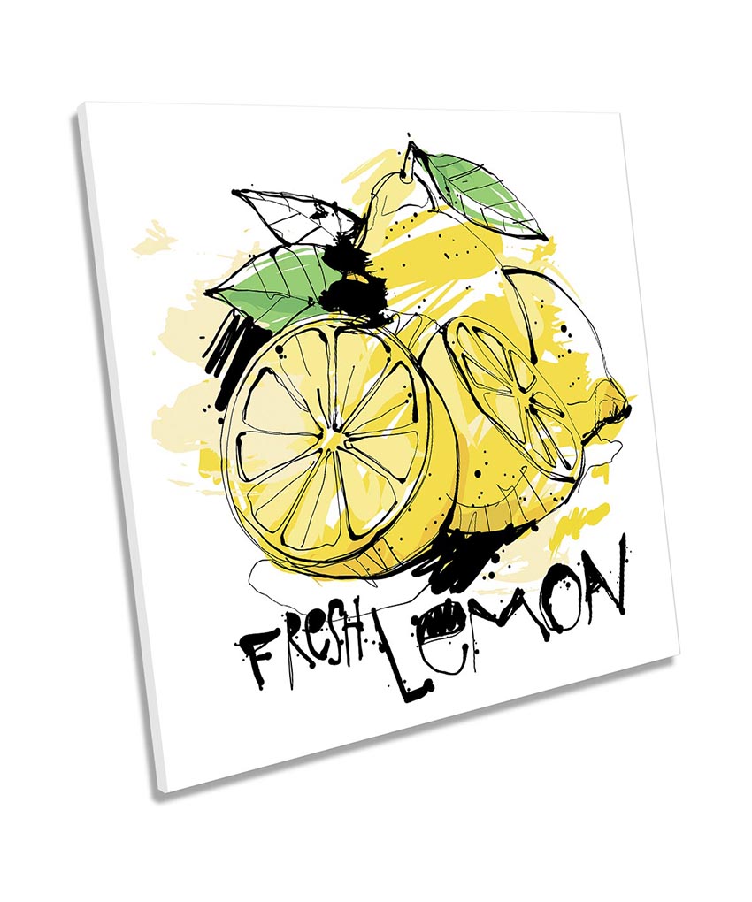 Lemon Fruit Sketch Kitchen Yellow