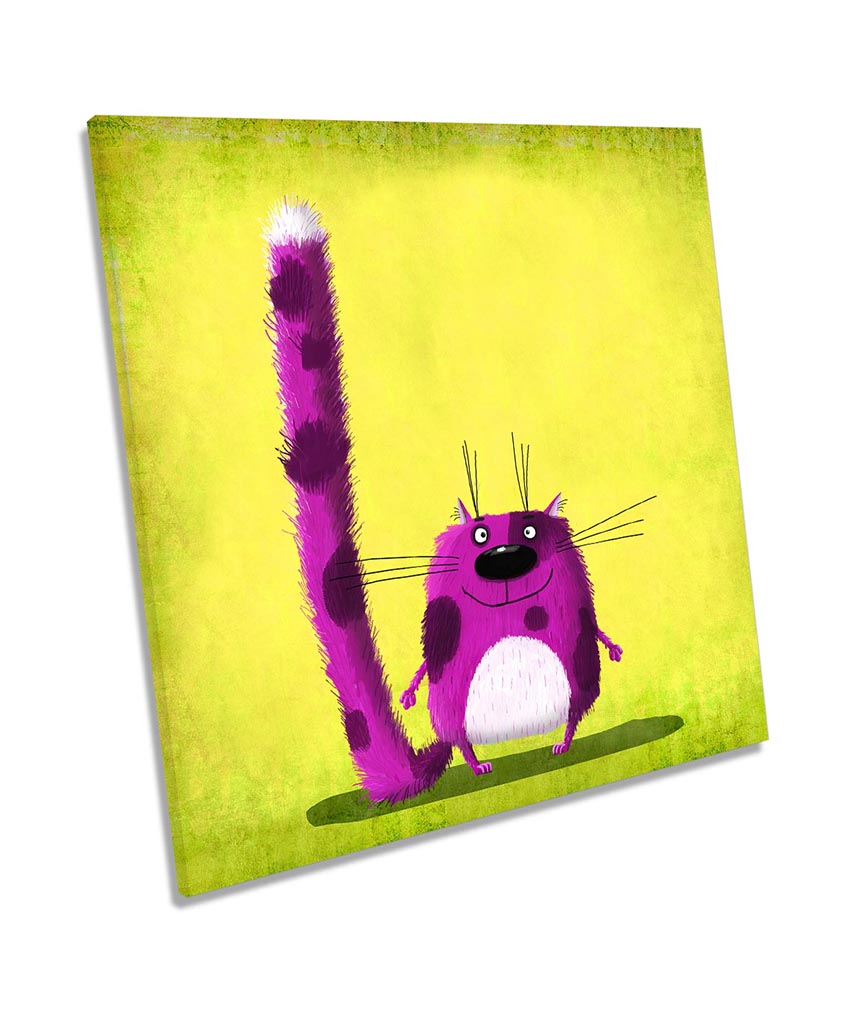 Funny Pink Cat Green
