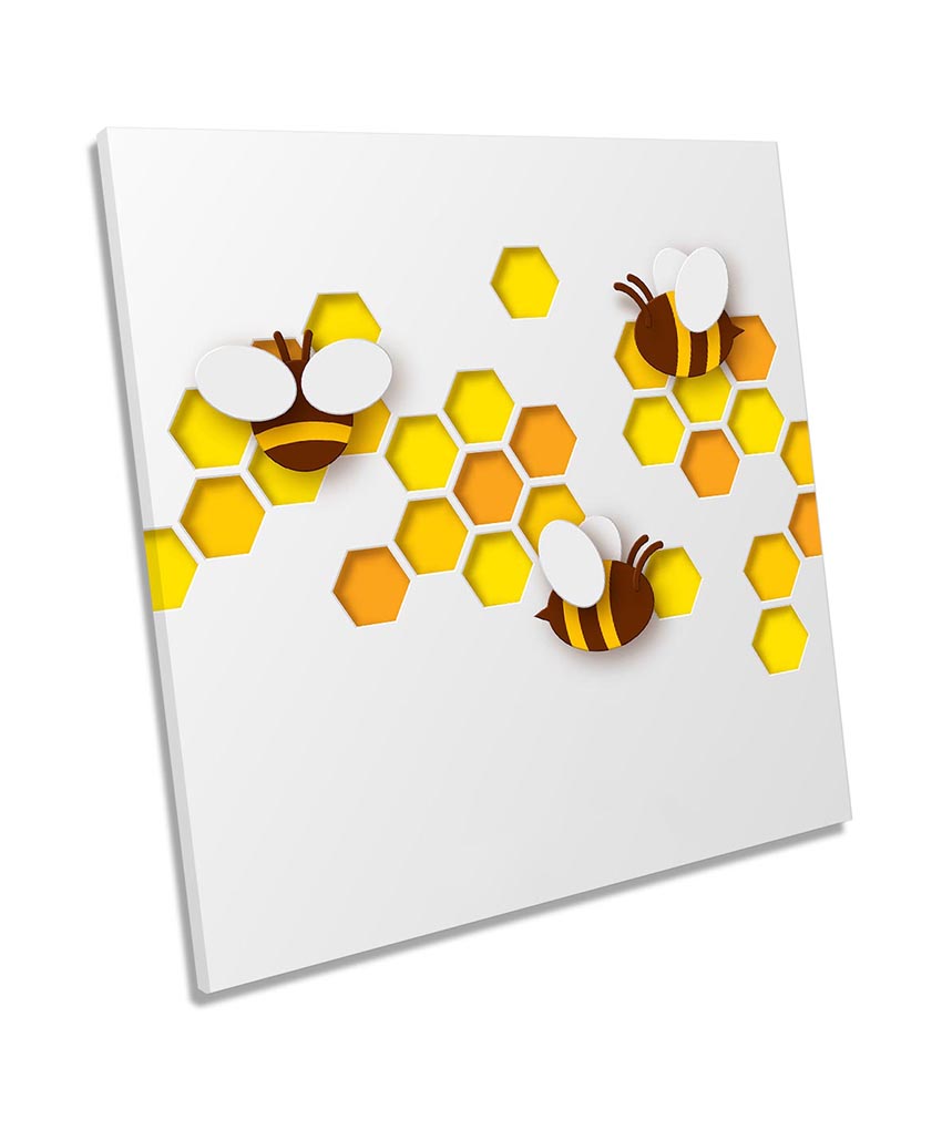 Bee Honeycomb Geometric Orange