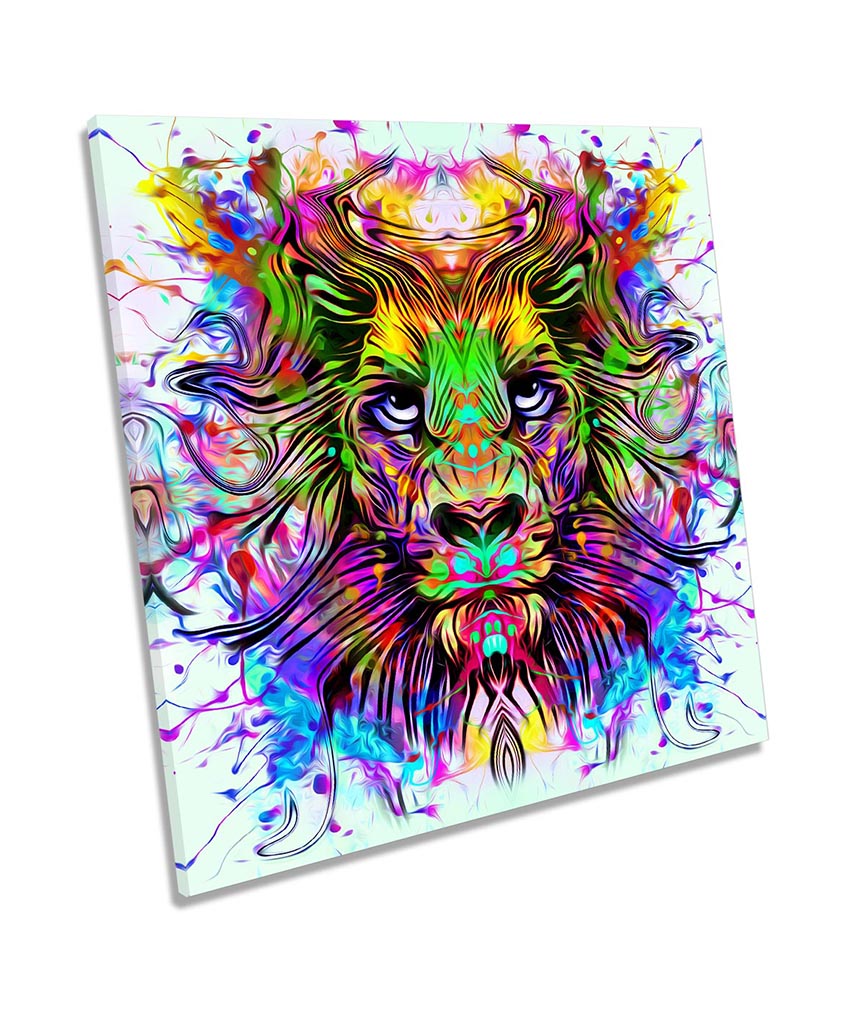 Lion Face Urban Explosion Multi-Coloured