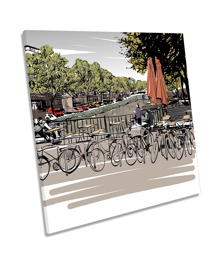 Amsterdam Café City Sketch Multi-Coloured