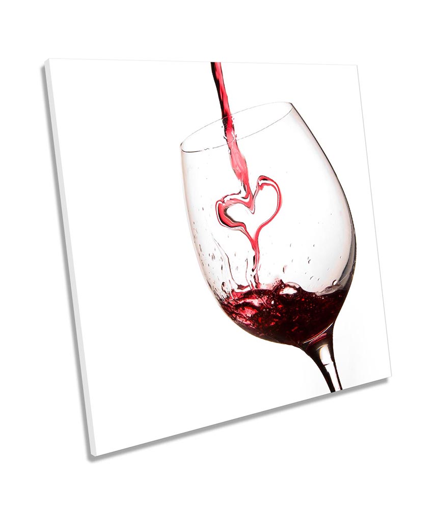 Love Heart Wine Glass Red