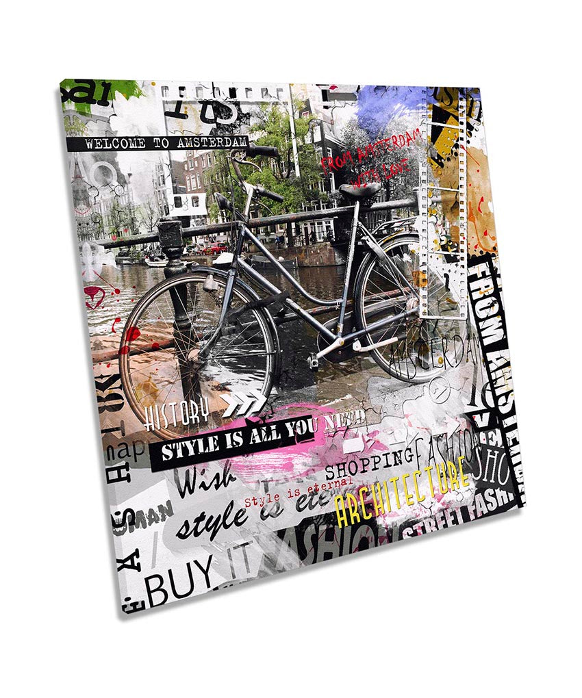Amsterdam Bicycle Grunge Multi-Coloured