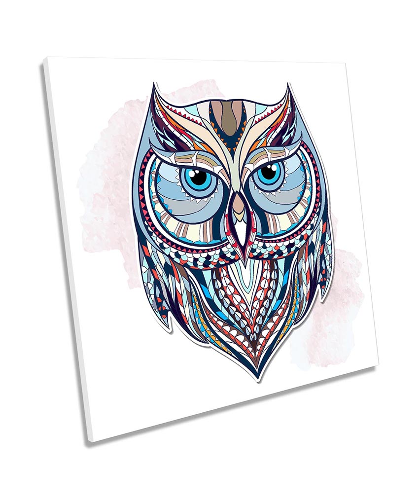 Owl Face Geometric Multi-Coloured