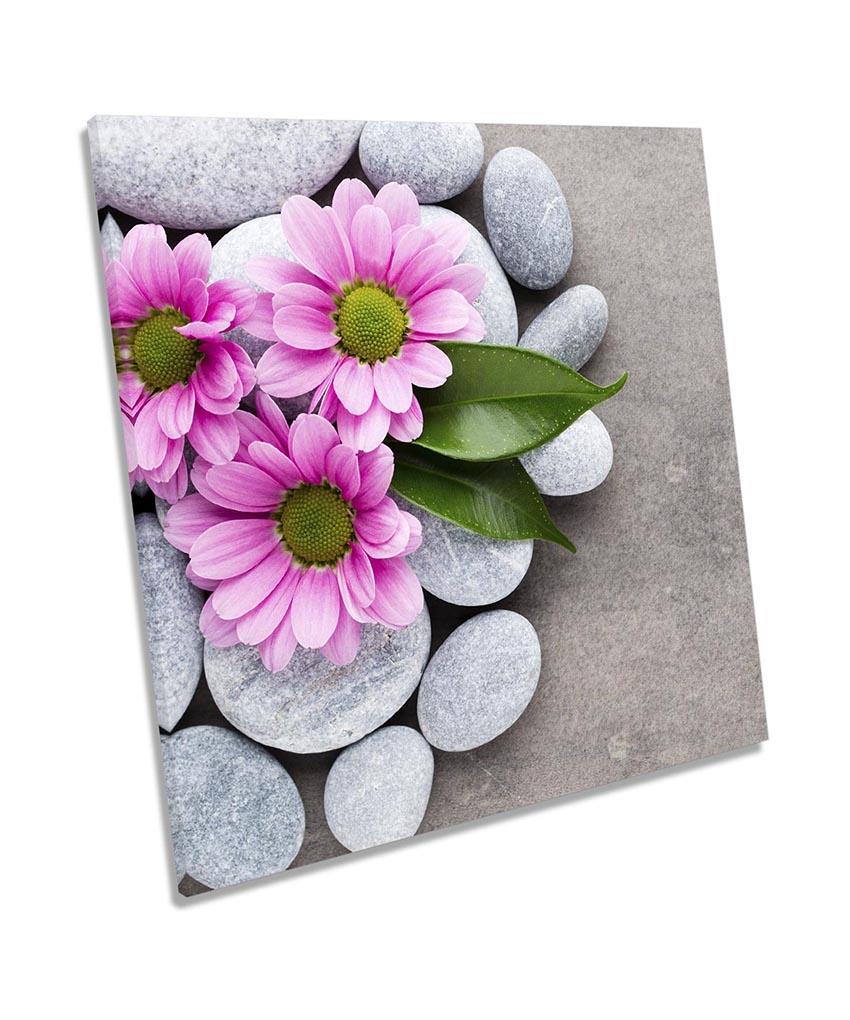 Wellness Spa Stones Flowers Pink