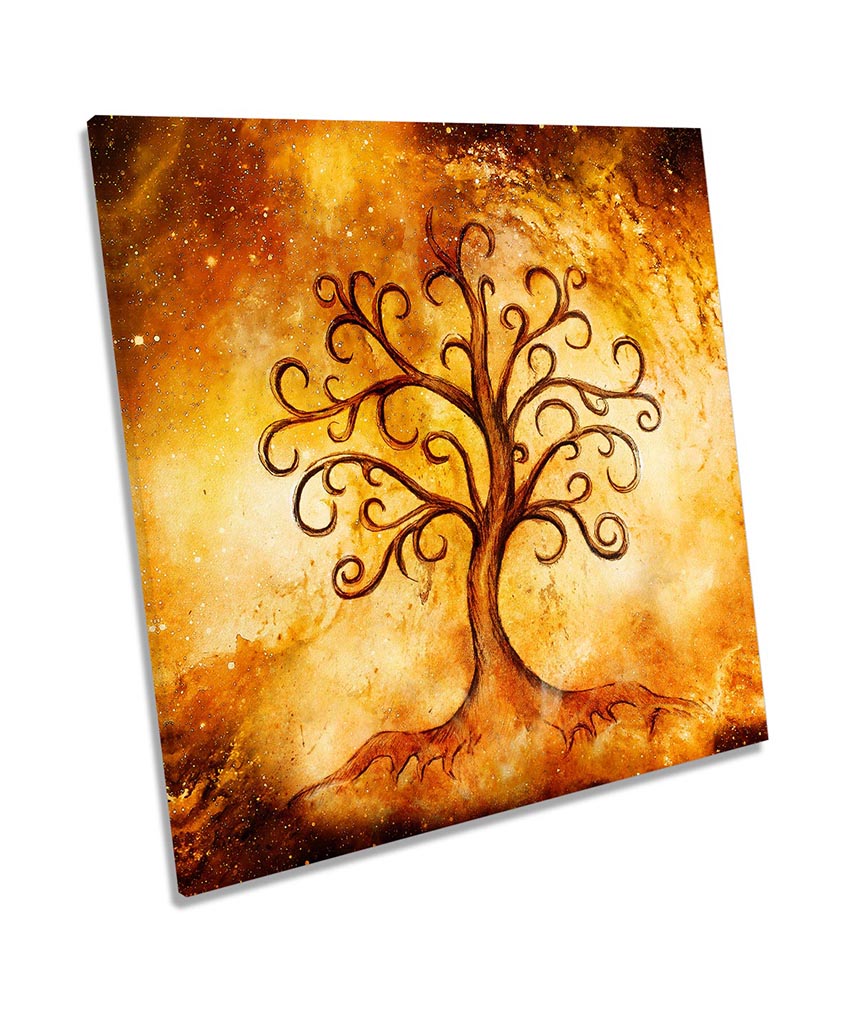 Majestic Sunset Tree Floral Brown