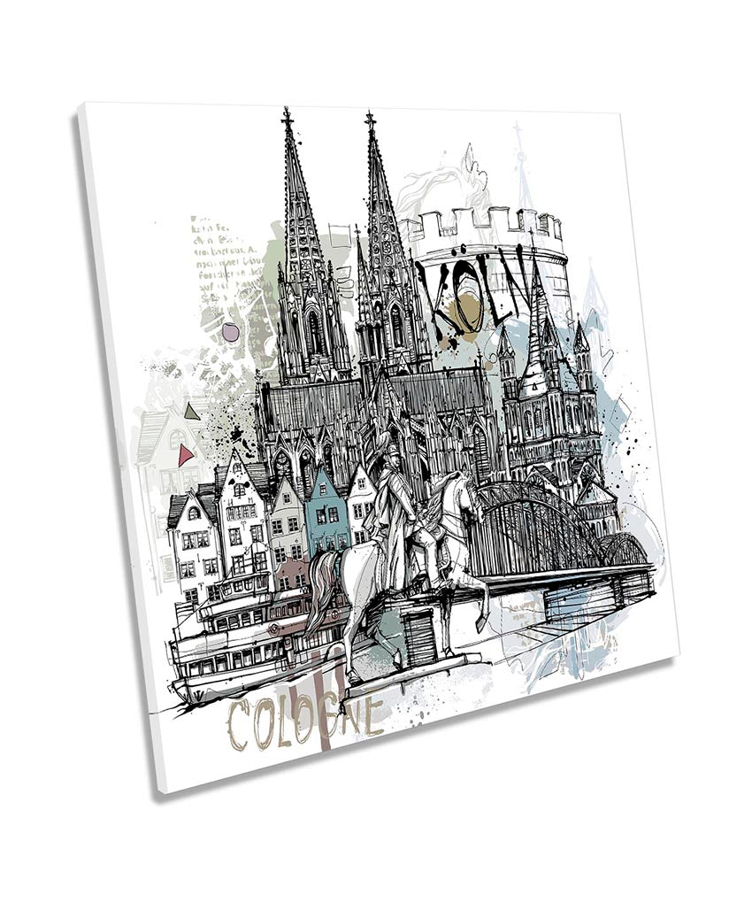 Cologne City Landmarks White