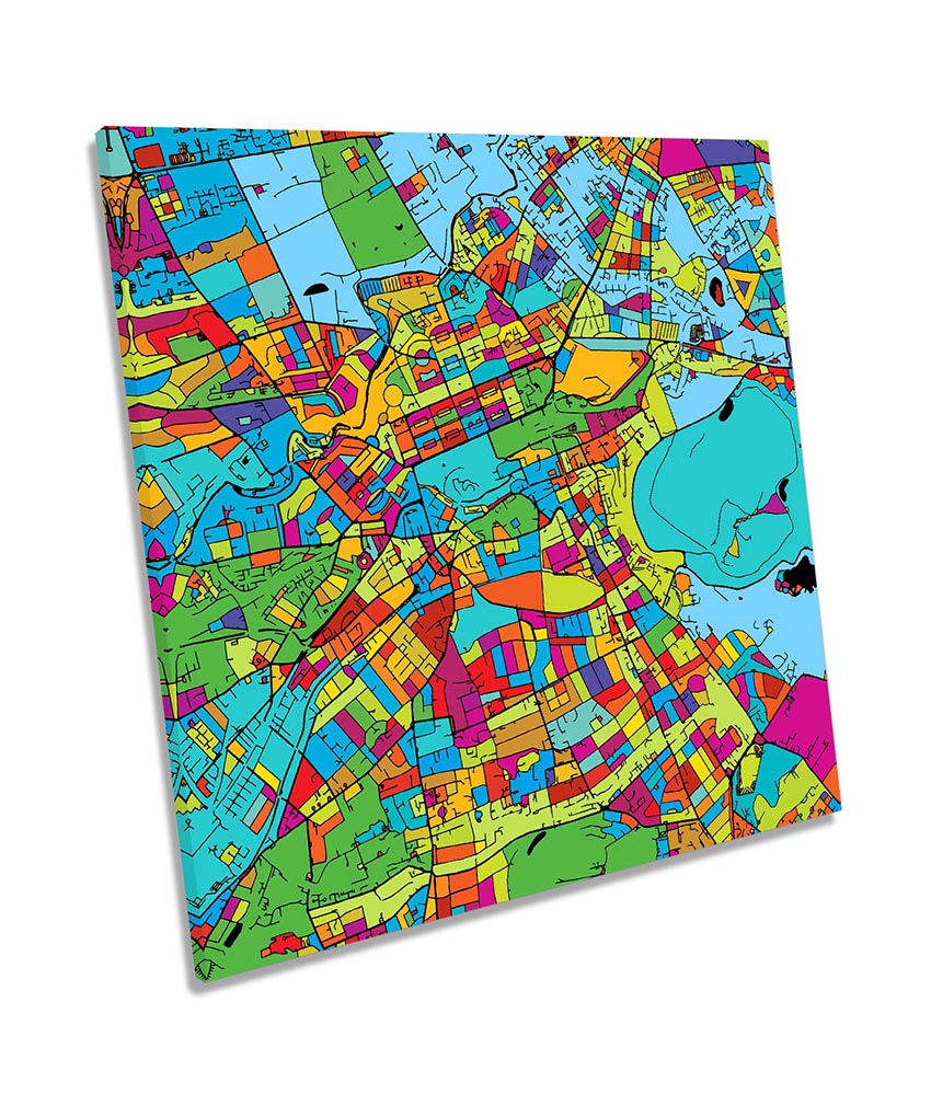 Edinburgh City Modern Map Multi-Coloured
