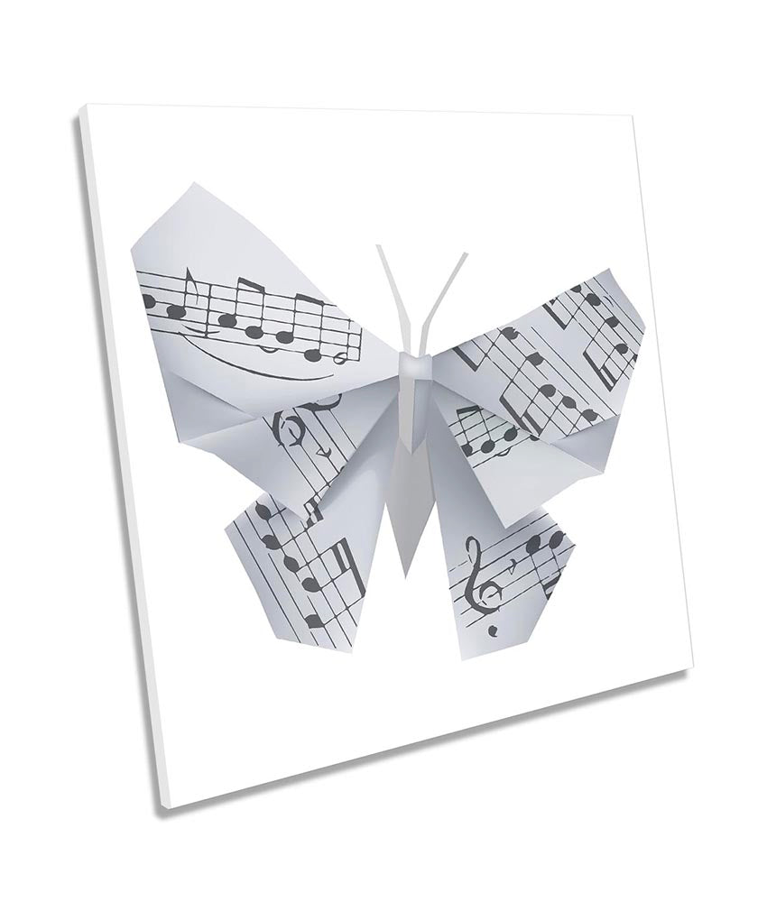 Butterfly Musical Notes White