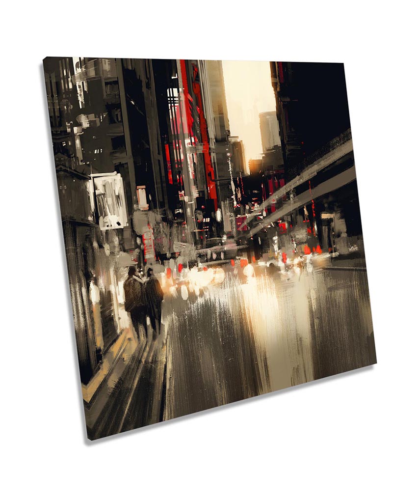 City Life Modern Abstract Red Black