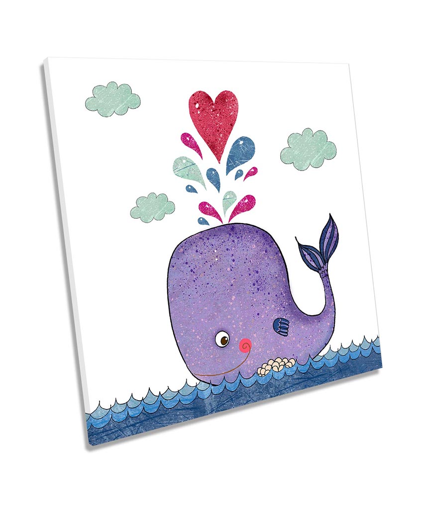 Happy Whale Bathroom Purple