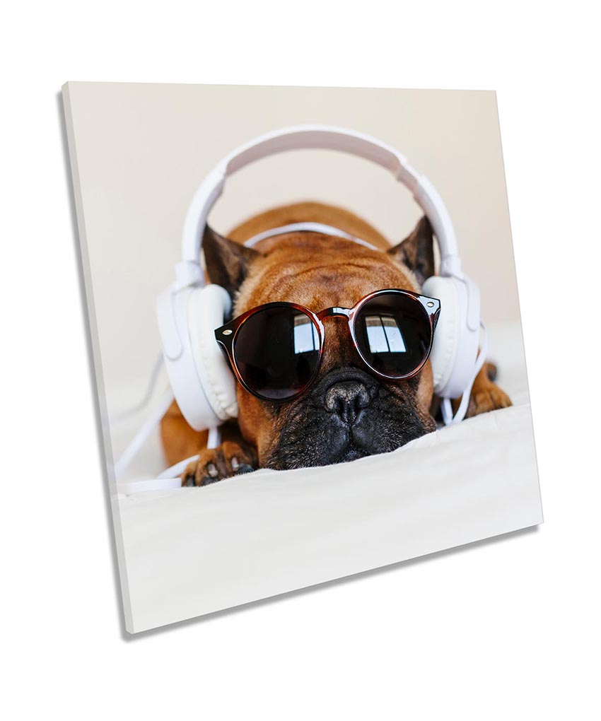 French Bulldog Headphones Grey