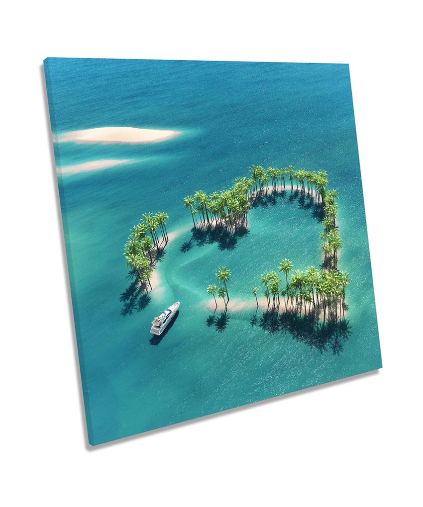 Heart Desert Island Seascape Turquoise
