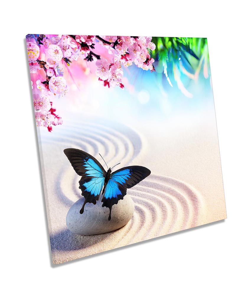 Zen Stones Butterfly Floral Blue