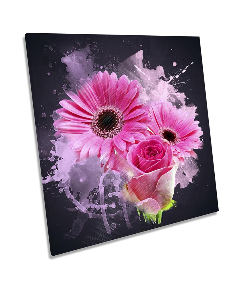 Grunge Gerbera Daisy Flowers Pink