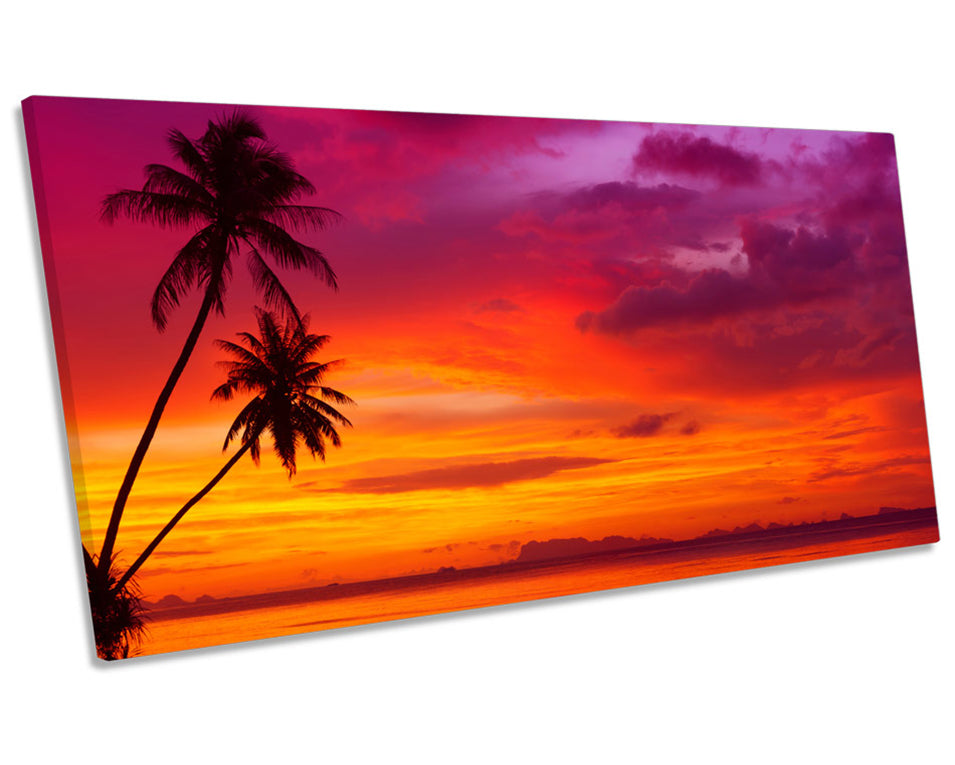 Tropical Sunset Palm Tree Seascape