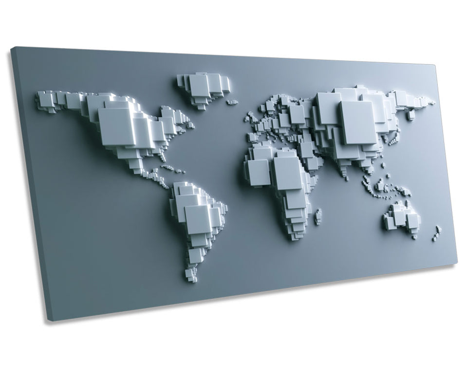 World Map Blocks Modern