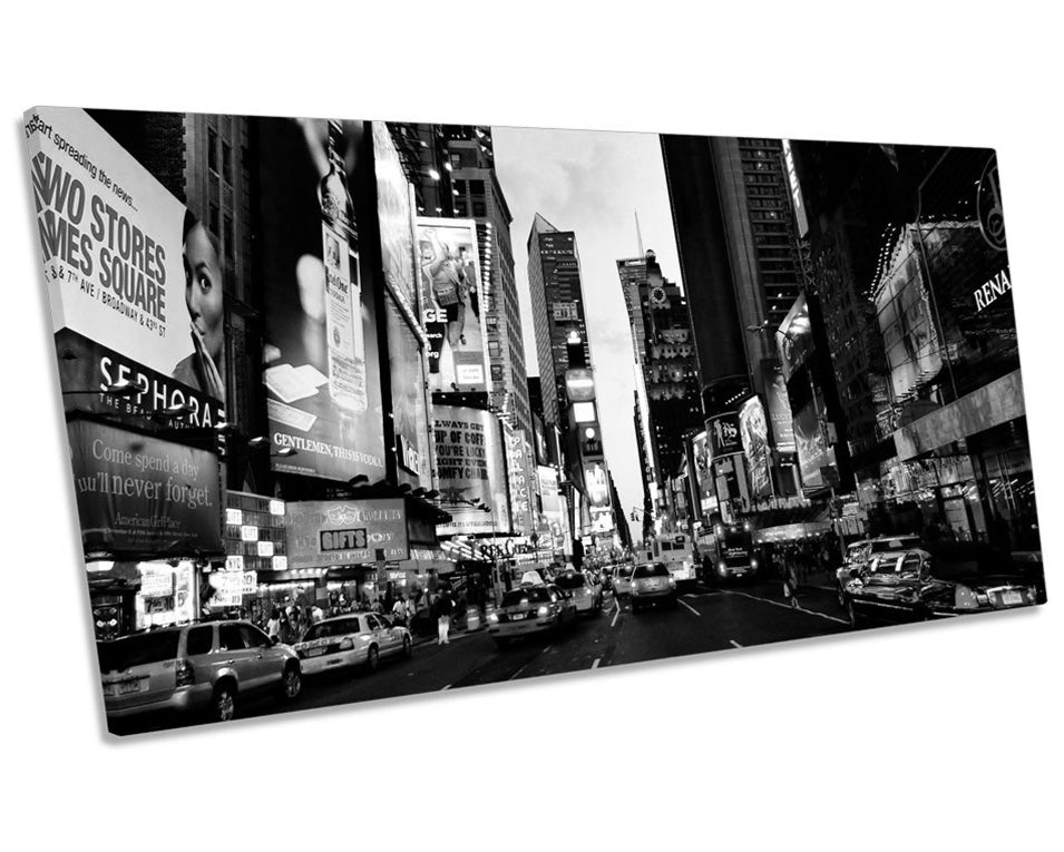 Times Square New York City Scene B&W