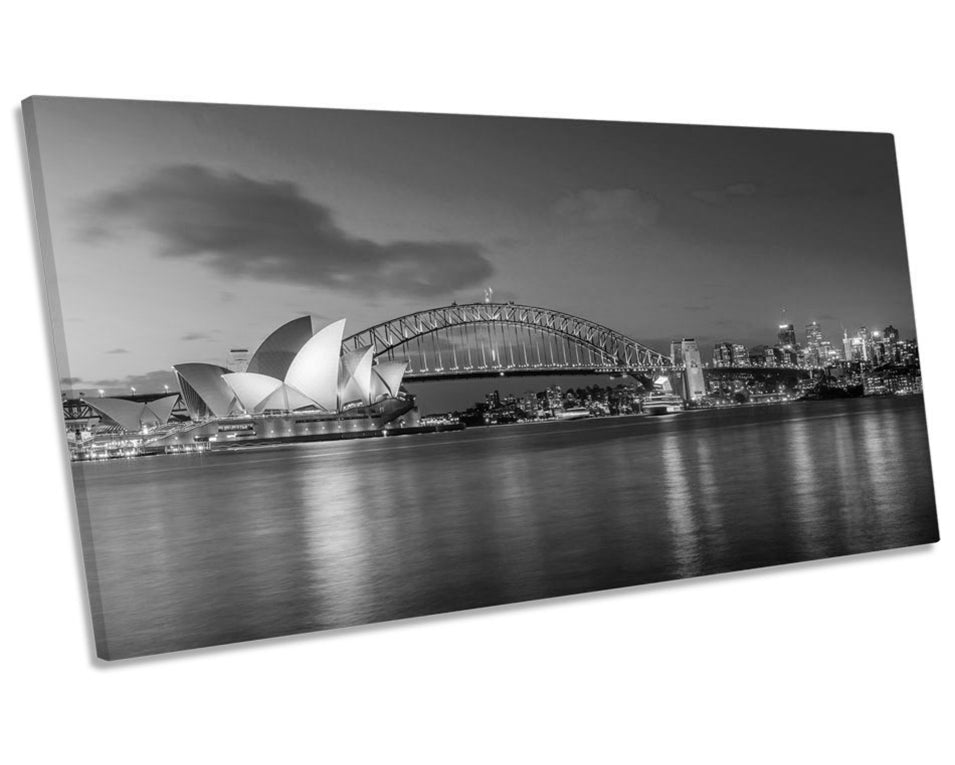 Sydney Harbour Bridge Skyline B&W