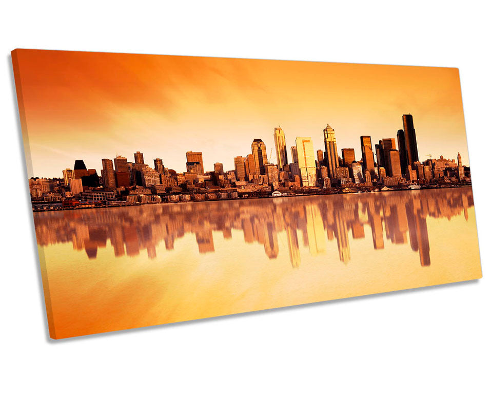 Seattle Orange Skyline Picture