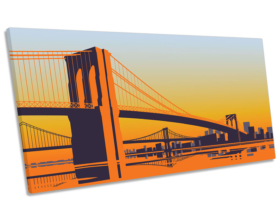 Brooklyn Bridge Sunset Orange Picture