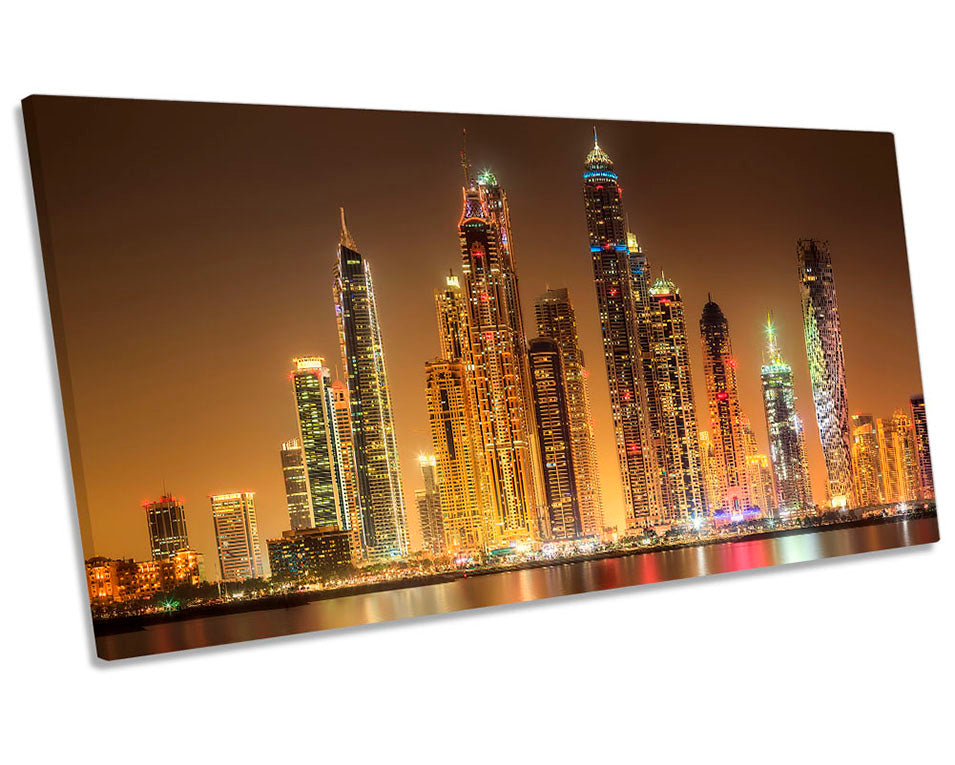 Dubai Skyline Brown Night Picture