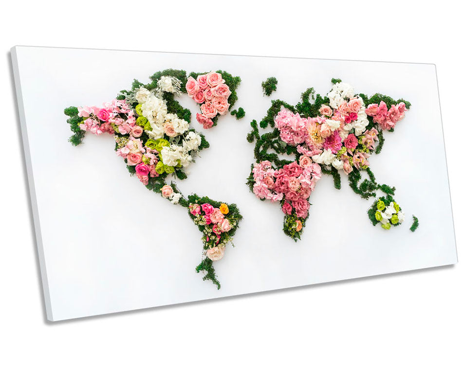 World Map Floral Flowers Picture
