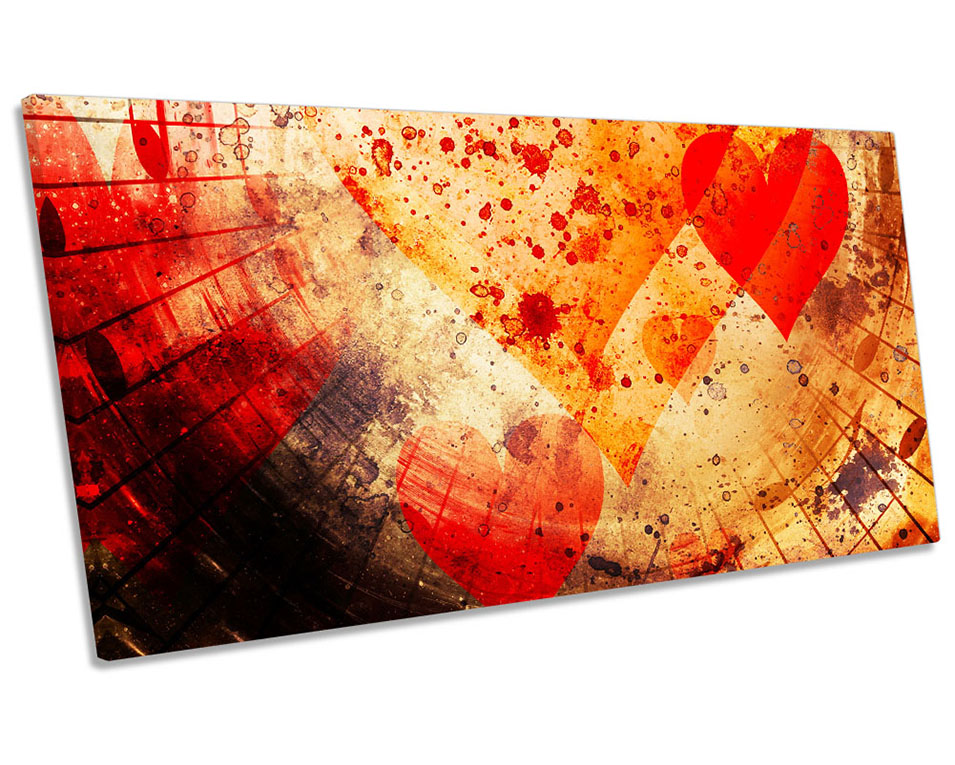 Abstract Red Heart Music Notes Picture