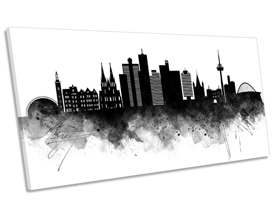 Cologne Abstract City Skyline Black