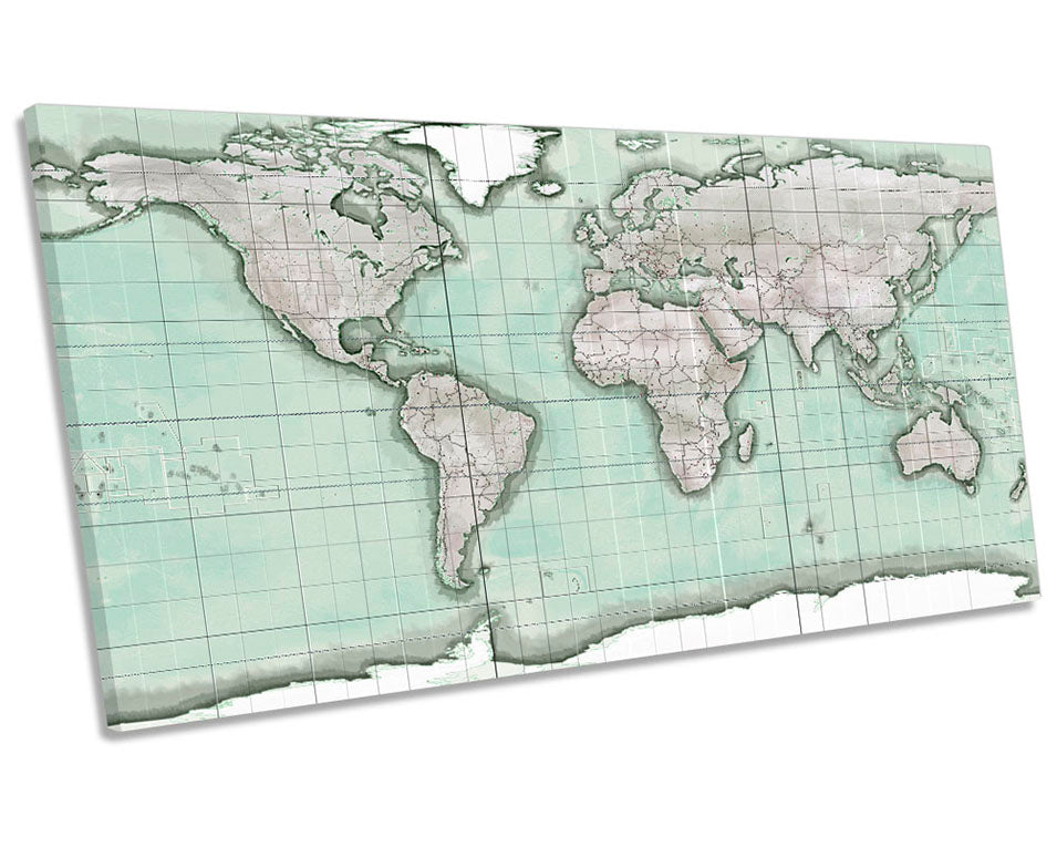 Vintage World Map Green