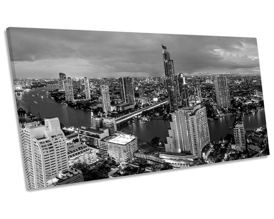 Bangkok City Night Black & White