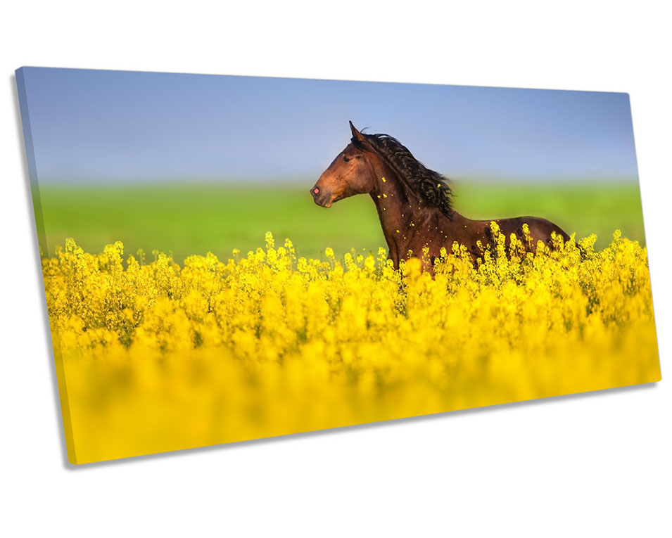 Horse Field Floral Yellow