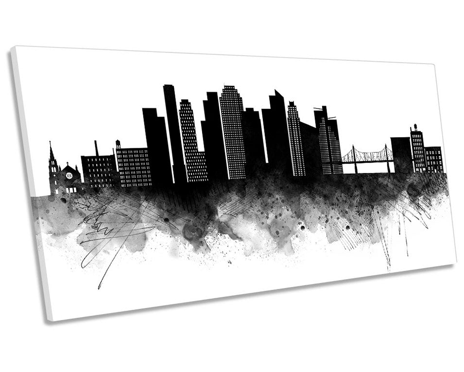 Queens Abstract City Skyline Black