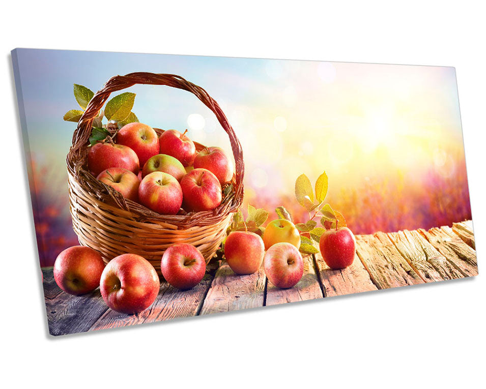 Apple Basket Fruit Sunset Red
