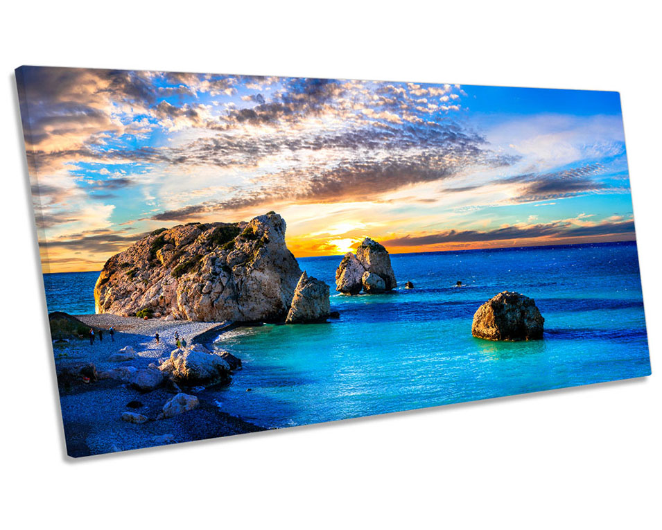 Cyprus Island Sunset Seascape Blue