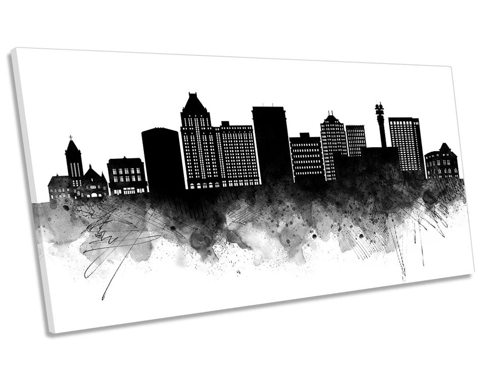 Greensboro Abstract City Skyline Black
