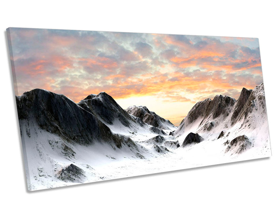 Snowy Mountains Landscape Multi-Coloured