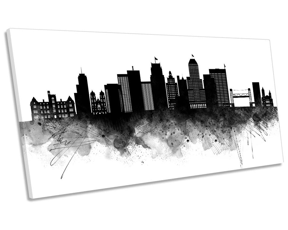 Newark Abstract City Skyline Black
