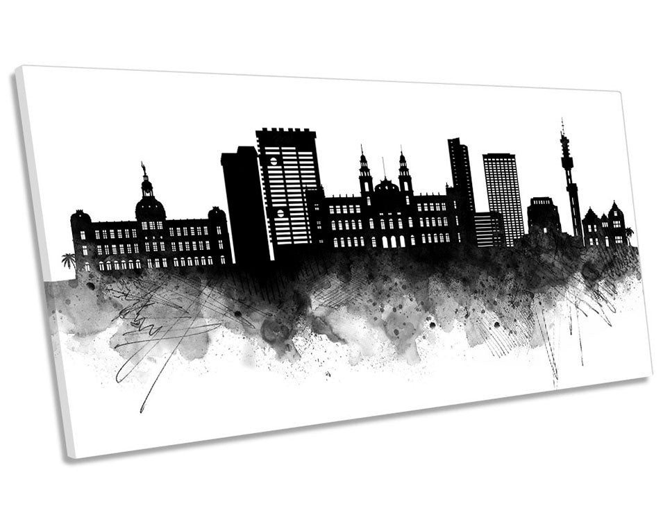 Pretoria Abstract City Skyline Black