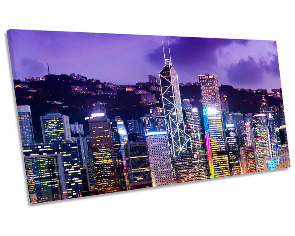 Hong Kong City Sunset Purple