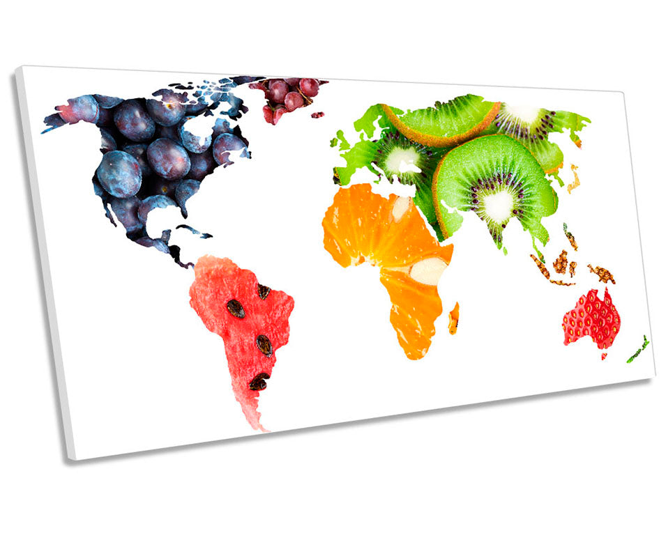 Map of World Fruit Multi-Coloured