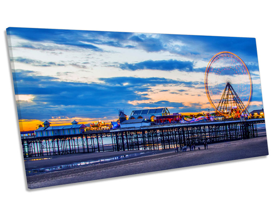 Blackpool Pier Beach Sunset Blue