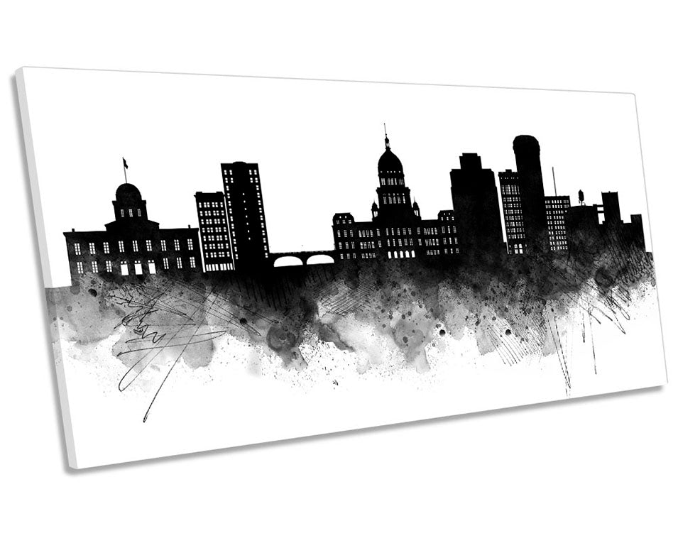 Springfield Abstract City Skyline Black