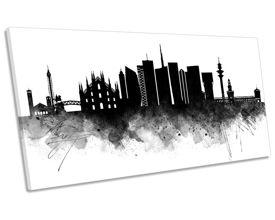 Milan Abstract City Skyline Black