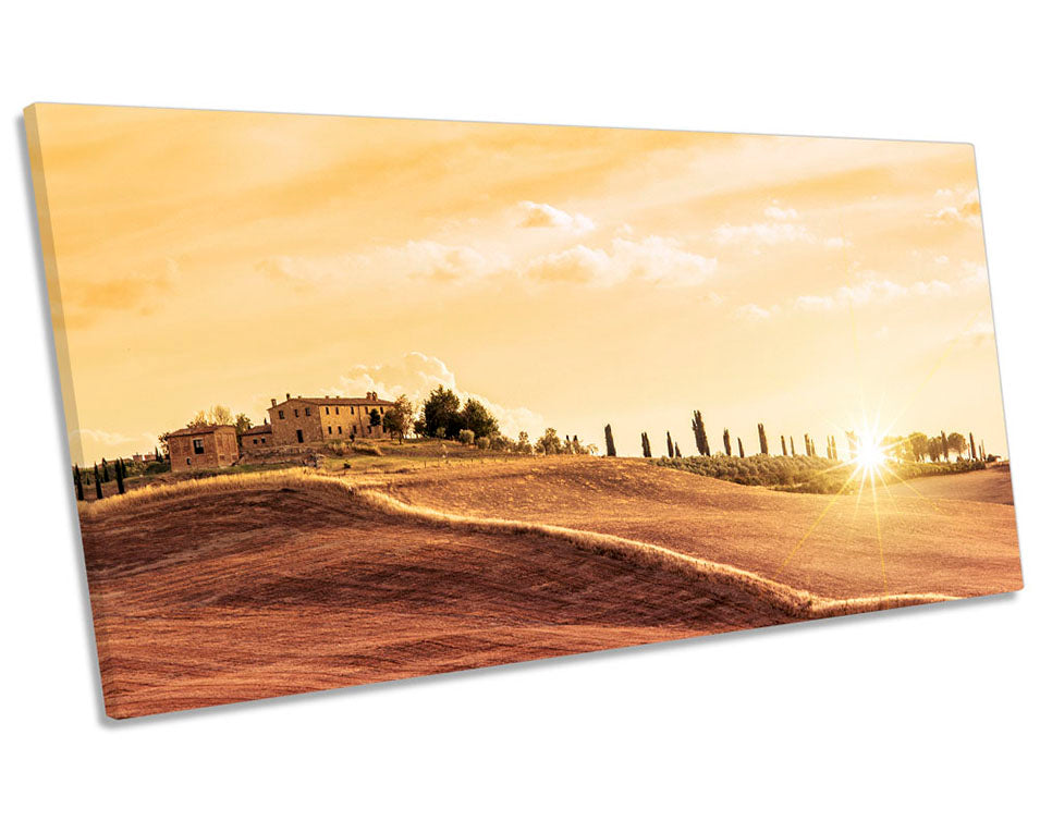 Tuscany Landscape Sunset Orange