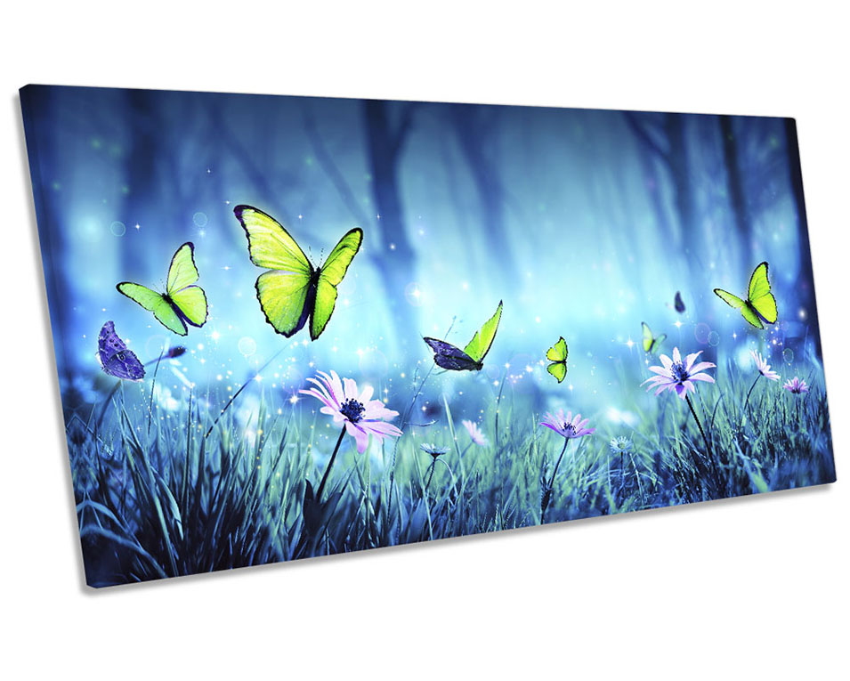 Majestic Butterfly Floral Blue